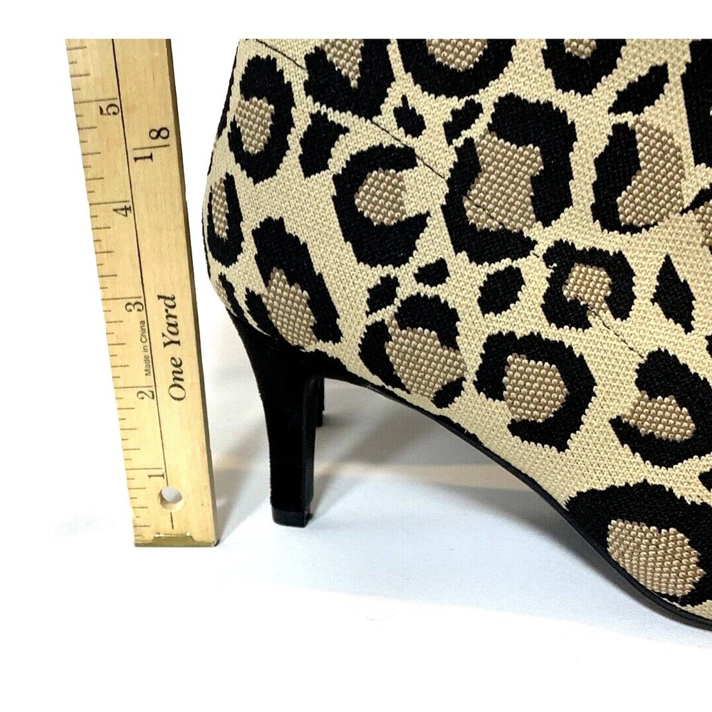 NEW MIA Leopard Print Sock Booties Womens Size 9 Pointy Toe Heel Stretch MISTI - Picture 4 of 7